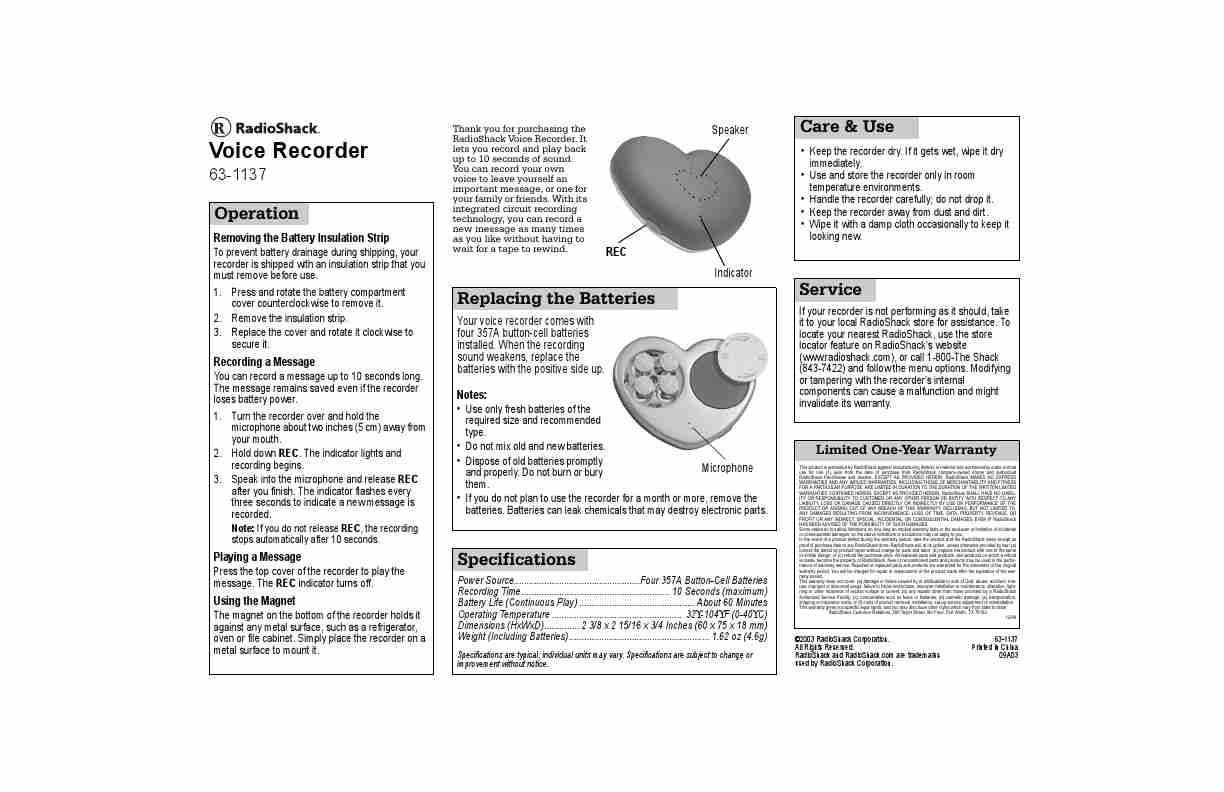 Radio Shack Microcassette Recorder 63-1137-page_pdf